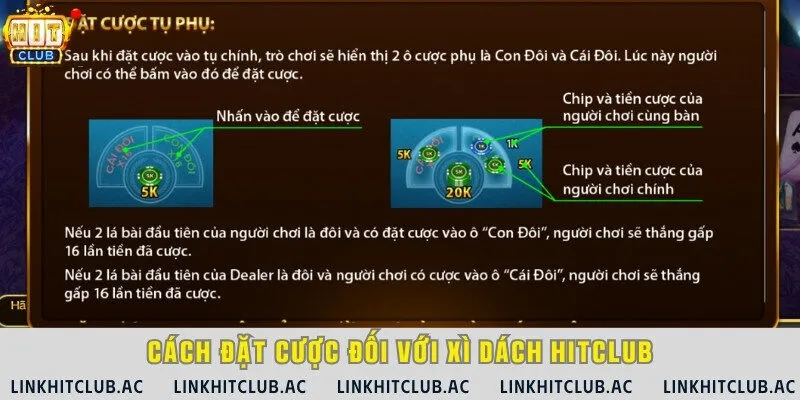 Các tụ cược và mức thưởng trong trò chơi Xì Dách Hit Club