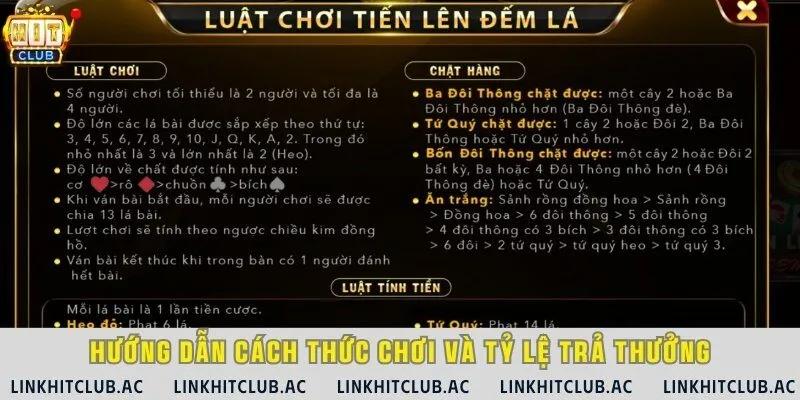 Tổng hợp thông tin về bàn chơi, mức cược, luật đánh bài và luật tính tiền các lá bài đặc biệt