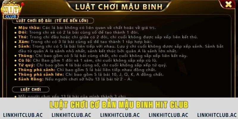 Tìm hiểu luật chơi, cách xếp bài và các thế Bài Mậu Binh quan trọng